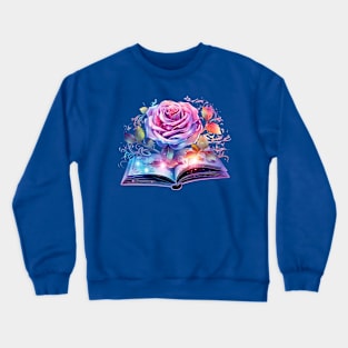 Celestial Rose and Book Crewneck Sweatshirt